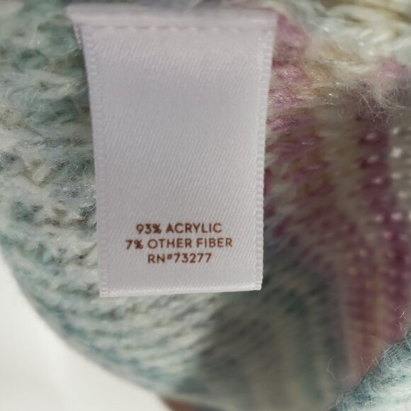 3/$25 Lauren Conrad Cable Knit Pullover Sweater XS Womens Striped Pastel - Picture 8 of 8